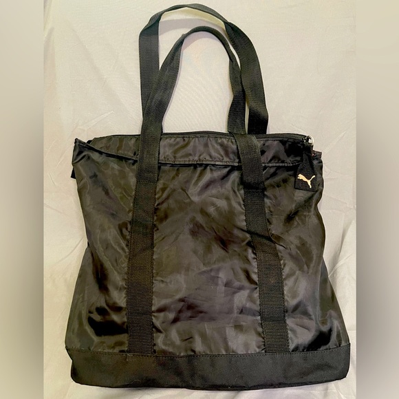 PUMA Gym Tote Bag Nylon Workout Black & Pink - Picture 3 of 6